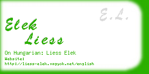 elek liess business card